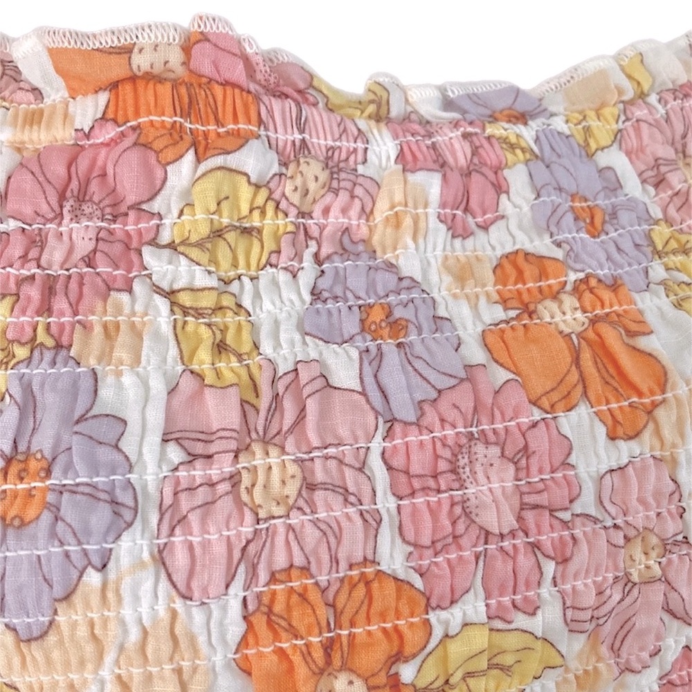 COTTON ON 70s floral shirred bodycon mini dress elastic 100% plastic! - Picture 5 of 10